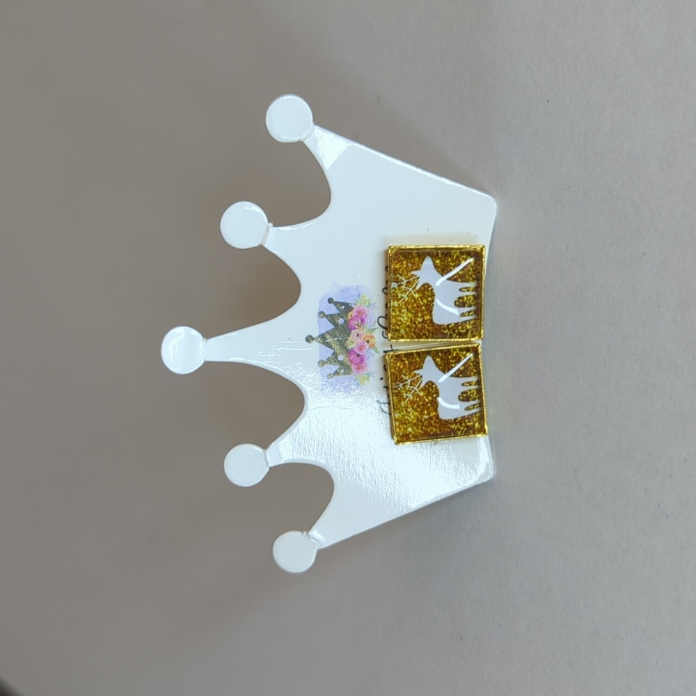 NEW Juicy Gemz Gold Glitter Reindeer Stud Earrings